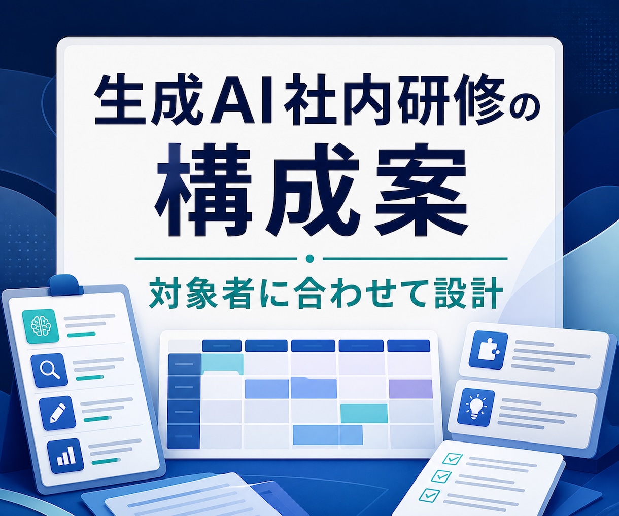 生成AI社内研修の構成案を作ります 対象者に合わせて講義と演習を設計します イメージ1