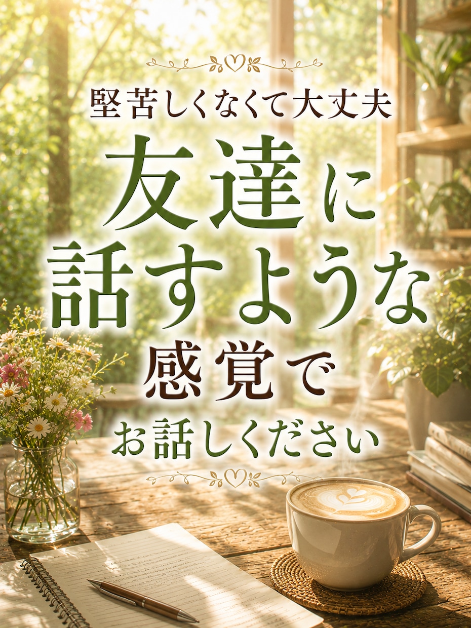 恋愛の悩み・経験豊富な私が話しを徹底的に聞きます 秘密厳守で安心のサポート・心に寄り添うやさしい鑑定で応援 イメージ7