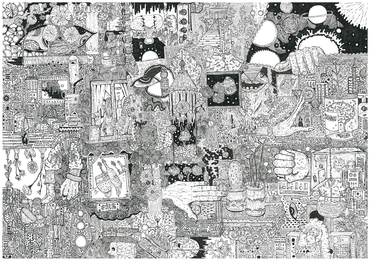 細かい絵を描きます 貴方のイメージで描きますので、この世に一つだけ 