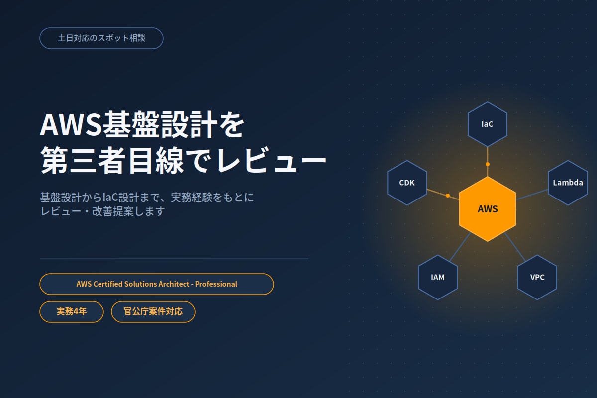 AWSの設計相談乗ります 現役インフラエンジニアが第三者目線でチェックします イメージ1
