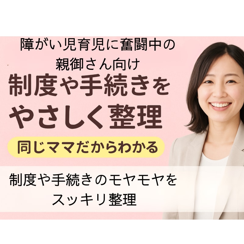 発達障害児の制度や手続きをやさしくサポートします 「同じママだからわかる」制度や手続きを行政書士がスッキリ整理 イメージ1