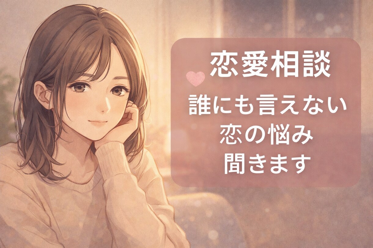 恋愛相談、友達感覚で優しく聞きます 友達感覚で気軽に話してください。 イメージ1