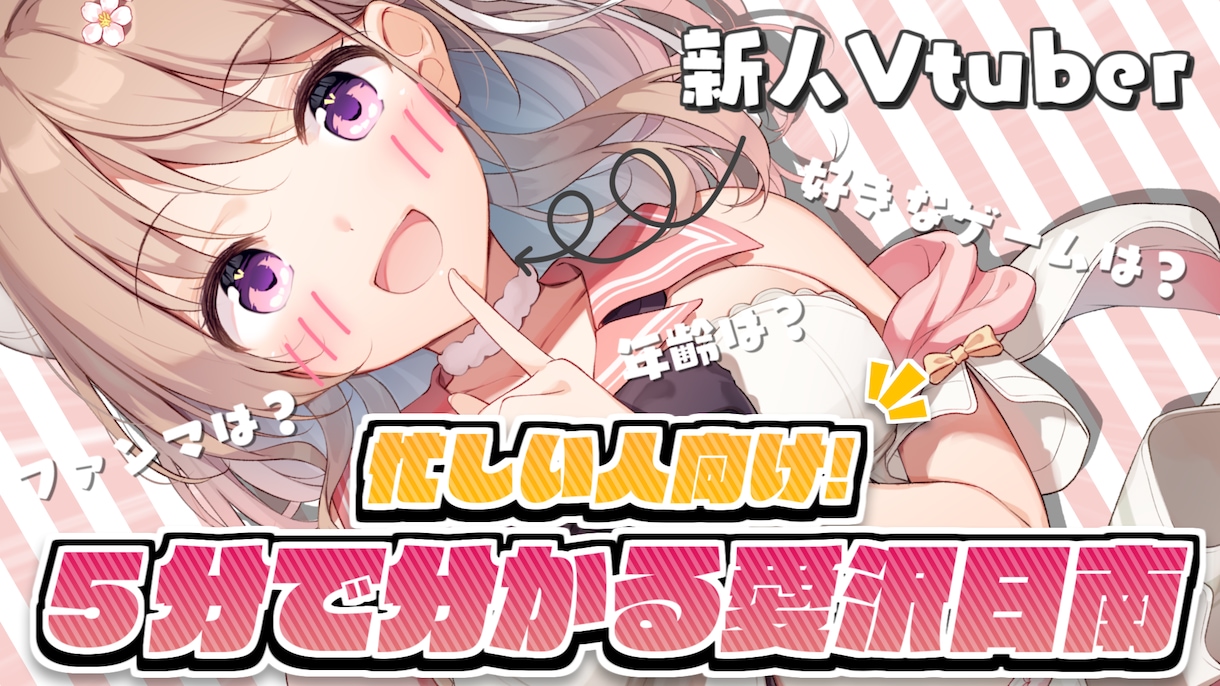 Vtuber様歓迎✨可愛いサムネイル作成します ✨可愛くてポップなサムネイル等様々対応できます✨ イメージ4