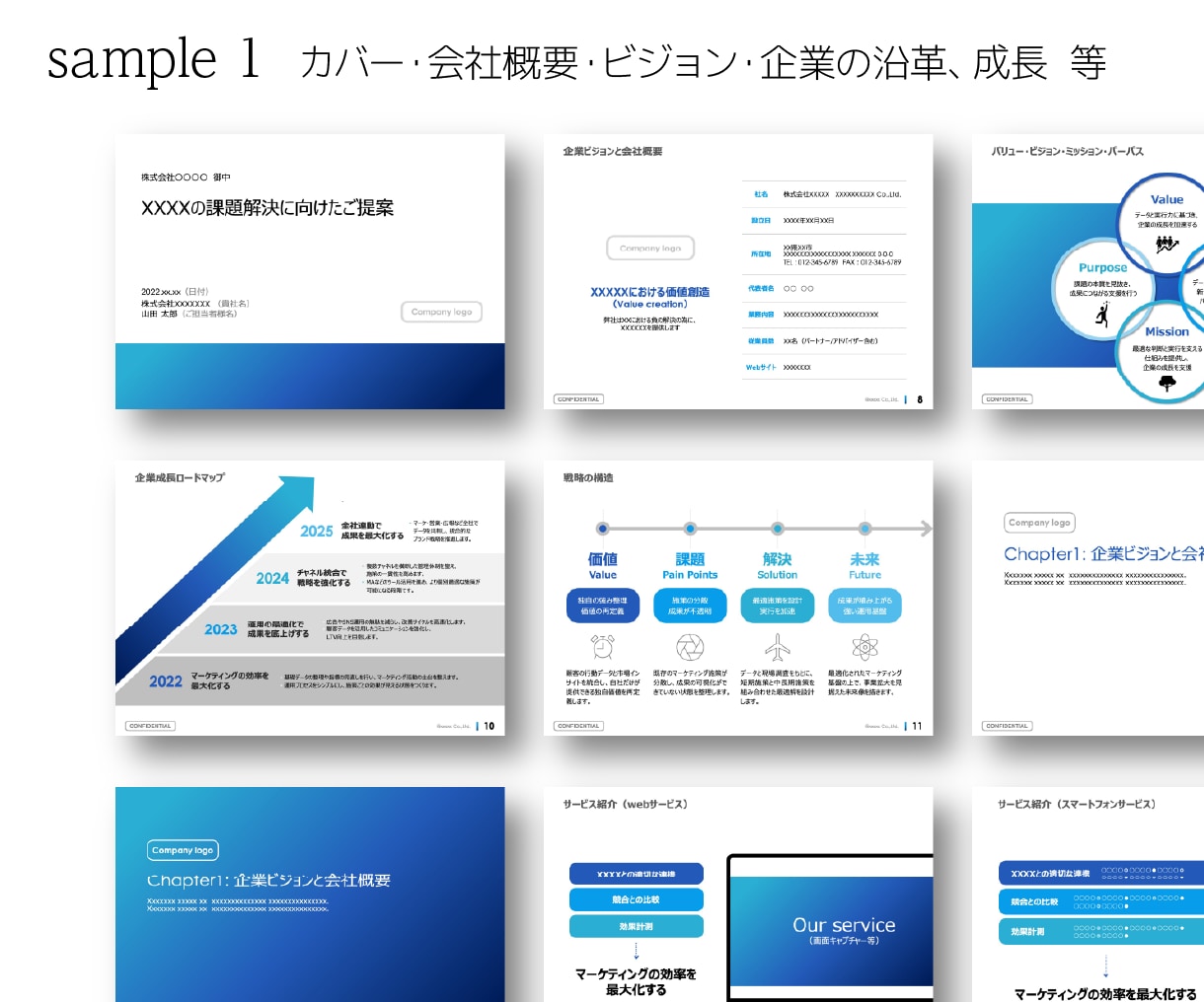 すぐに使える！パワポのテンプレートを販売します 会社案内や営業資料を効率よくきれいに自作するために イメージ4