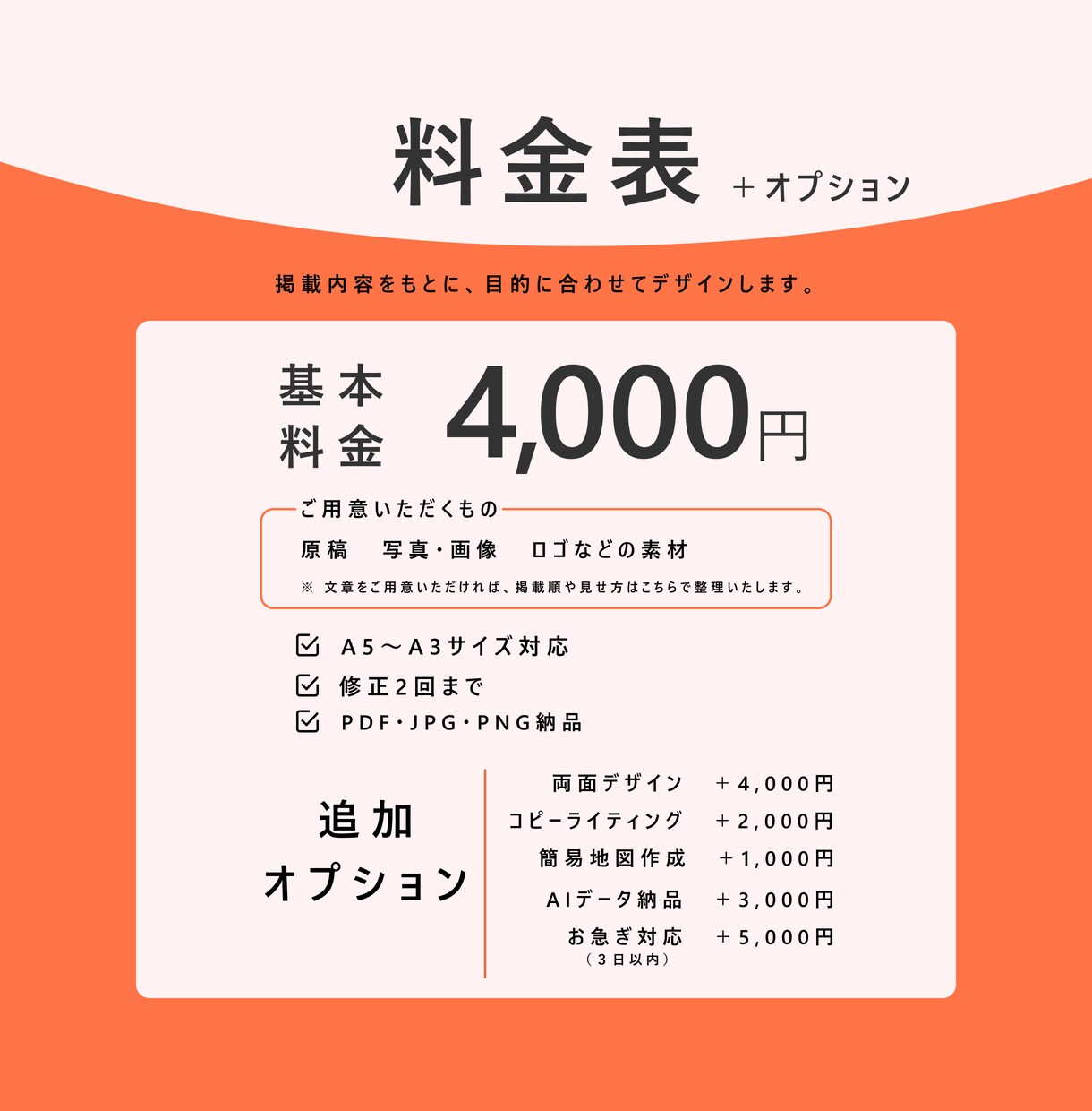 目的に合わせたチラシを制作します 情報を整理し、目的やターゲットに合わせて丁寧にデザインします イメージ2
