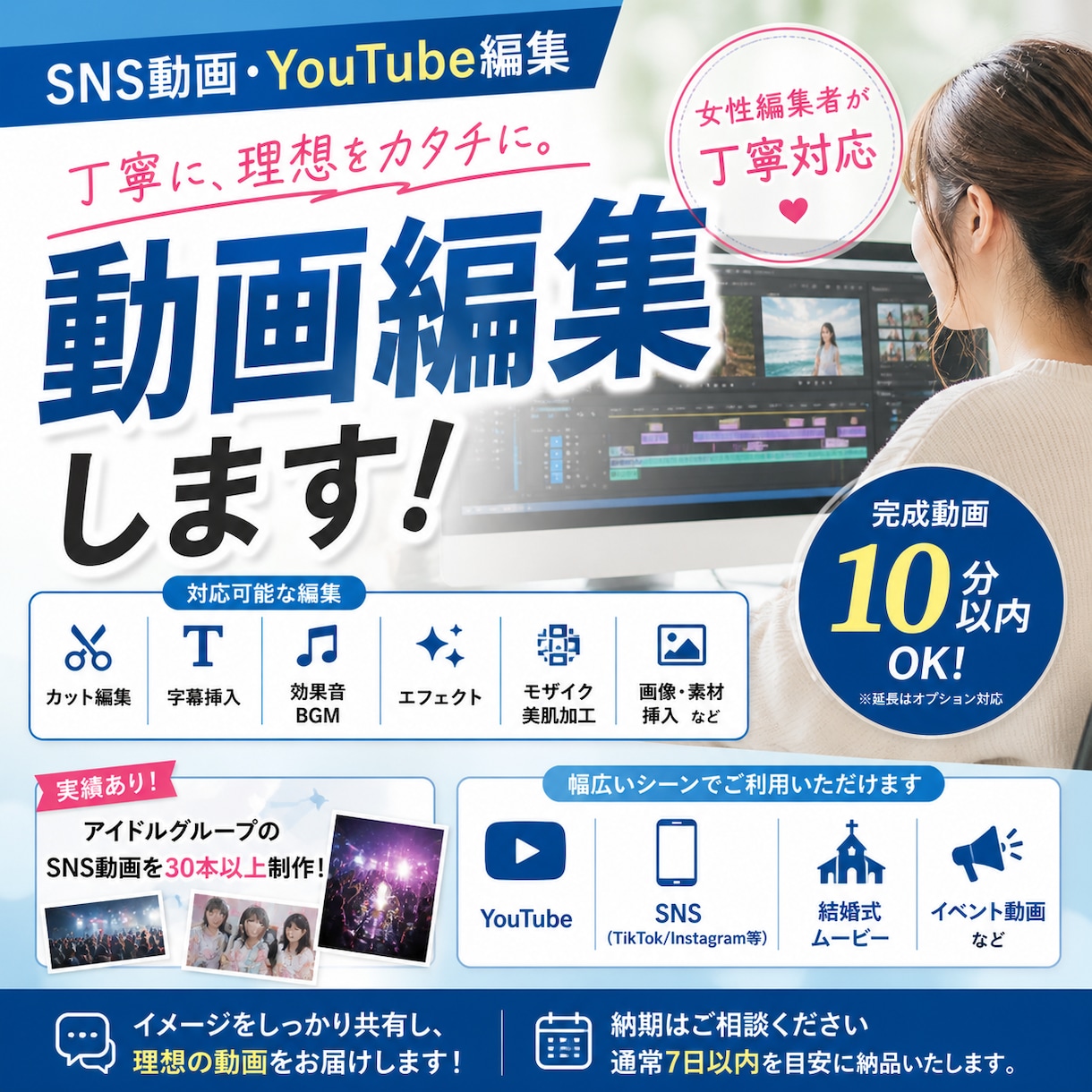 簡単動画編集します あなたな理想の動画を作ります! イメージ1