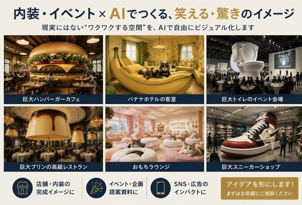 店舗・ホテル・内装などをAI画像にて制作します 店舗・SNS・企画のイメージをAIでビジュアル化 イメージ1