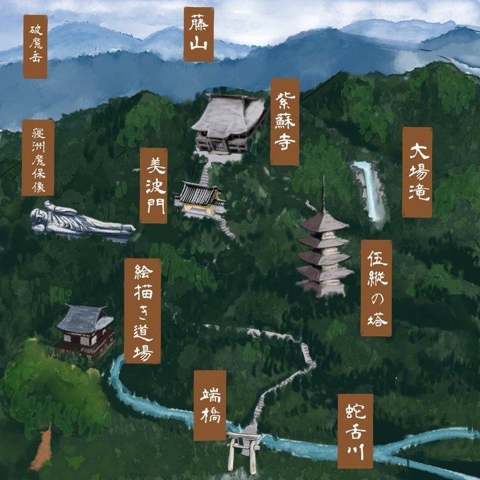 観光地案内地図、イラスト、案内文付きで作成します 観光地図、手描きイラストマップ！ アクセス、ガイドマップ作成 イメージ3