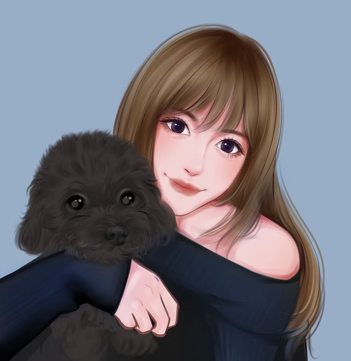 透明感のある韓国風リアルタッチ似顔絵描きます SNS映えする✨大人おしゃれな人物イラスト制作します イメージ10