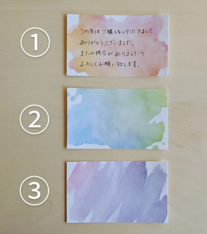 手書きのサンキューカード作成いたします 用紙、文章、枚数の変更、柔軟に対応致します。普通郵便送料込。 イメージ2