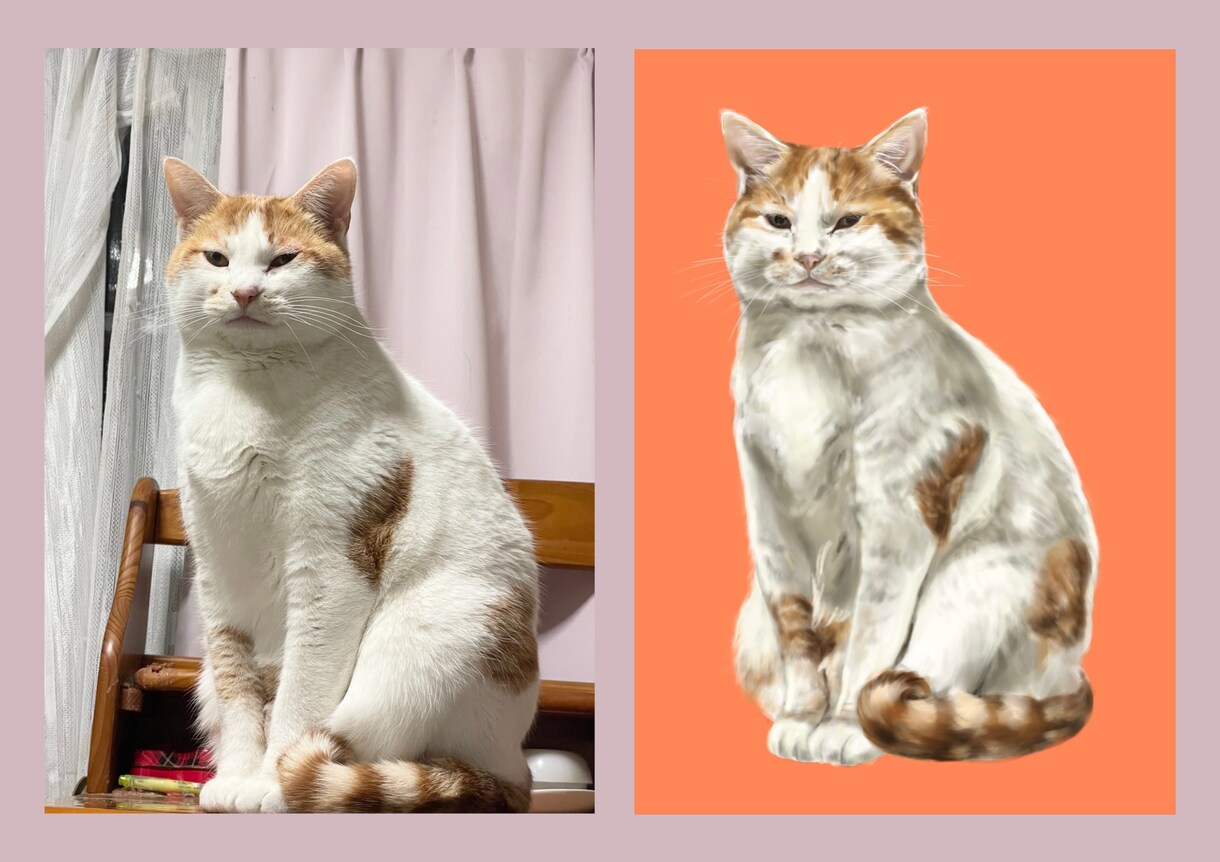 うちの子(ペット)を完全手描きでアートにします あの子がすぐそこにいるような…ホッとする特別な一枚を。 イメージ8