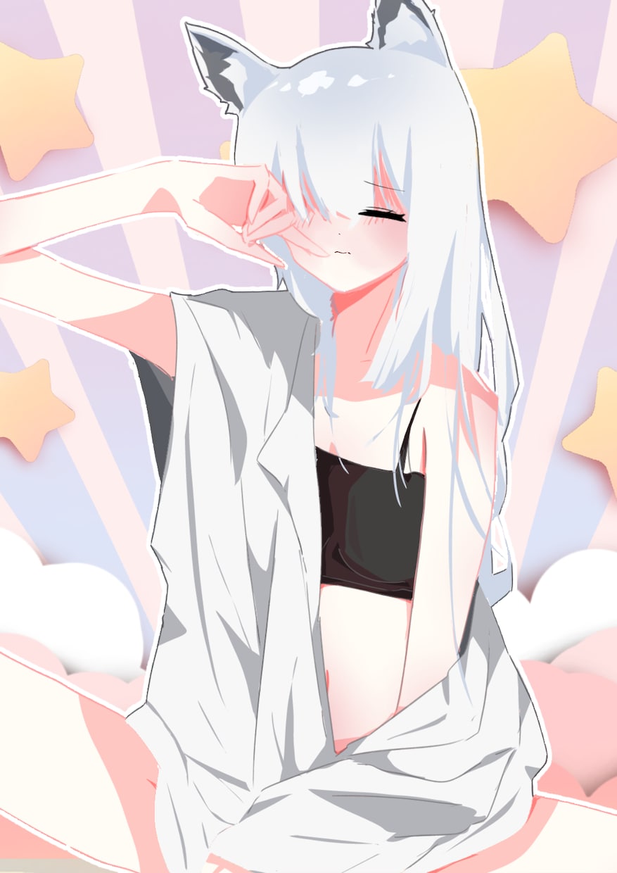 かわいいふわふわ女の子のイラストおかきします かわいい女の子のイラストを描くのが得意です イメージ2