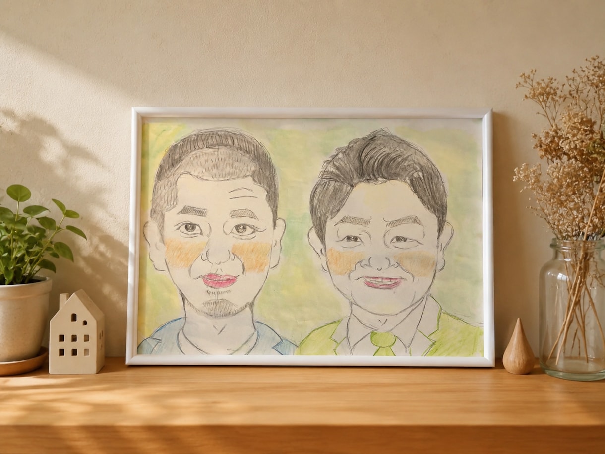 あなたの大切な方に贈る似顔絵描きます 優しい似顔絵描きます。大切な方を笑顔にする似顔絵描きます。 イメージ2