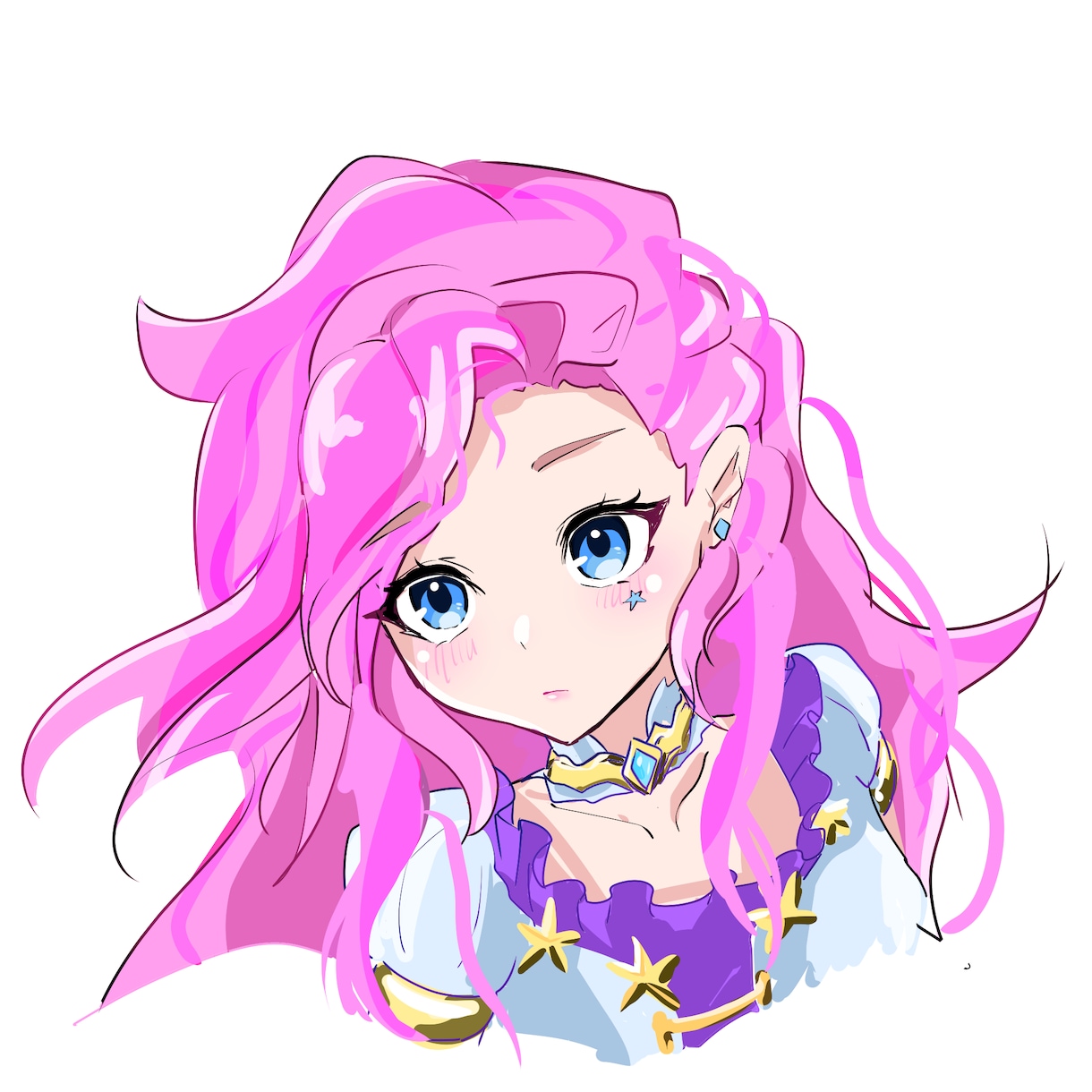 落書き描きます イメージのような肩上構図のイラストを描きます。 イメージ1