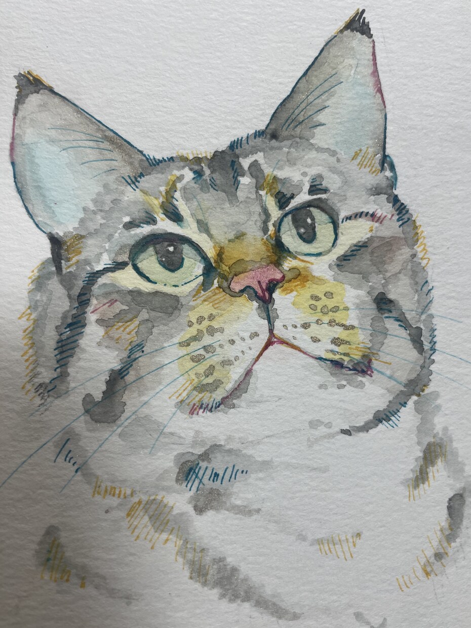 ペットの似顔絵描きます インクやラメ入り絵の具で描きます。犬・猫・鳥・爬虫類etc… イメージ1