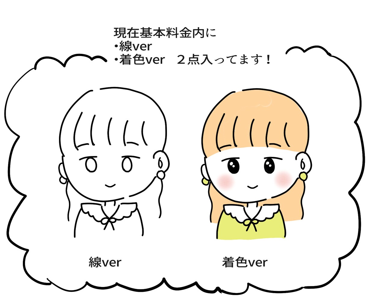 ゆるかわ◎親しみやすいゆるい手描きイラスト描きます ２点納品！短期納品！写真なしOK.可愛いデフォルメ似顔絵 イメージ2