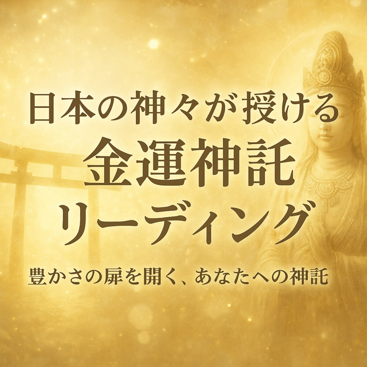 豊かさの扉を開く、あなたへの神託伝えます 日本の神々が授ける【金運神託】リーディング イメージ1