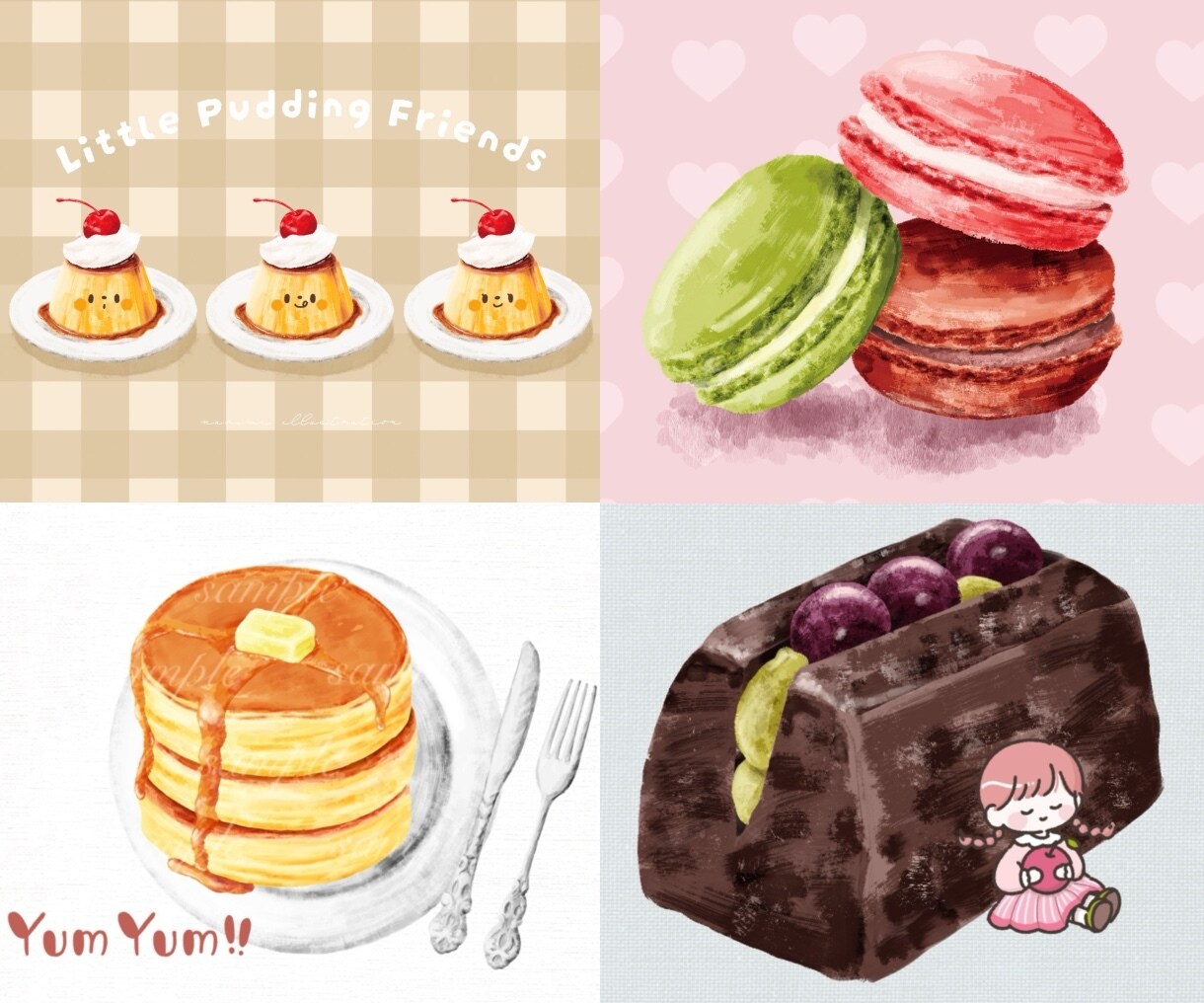 ほっこり可愛い！美味しそうな食べ物イラスト描きます 商用OK！メニュー表・レシピ・webページの挿絵に◎ イメージ9
