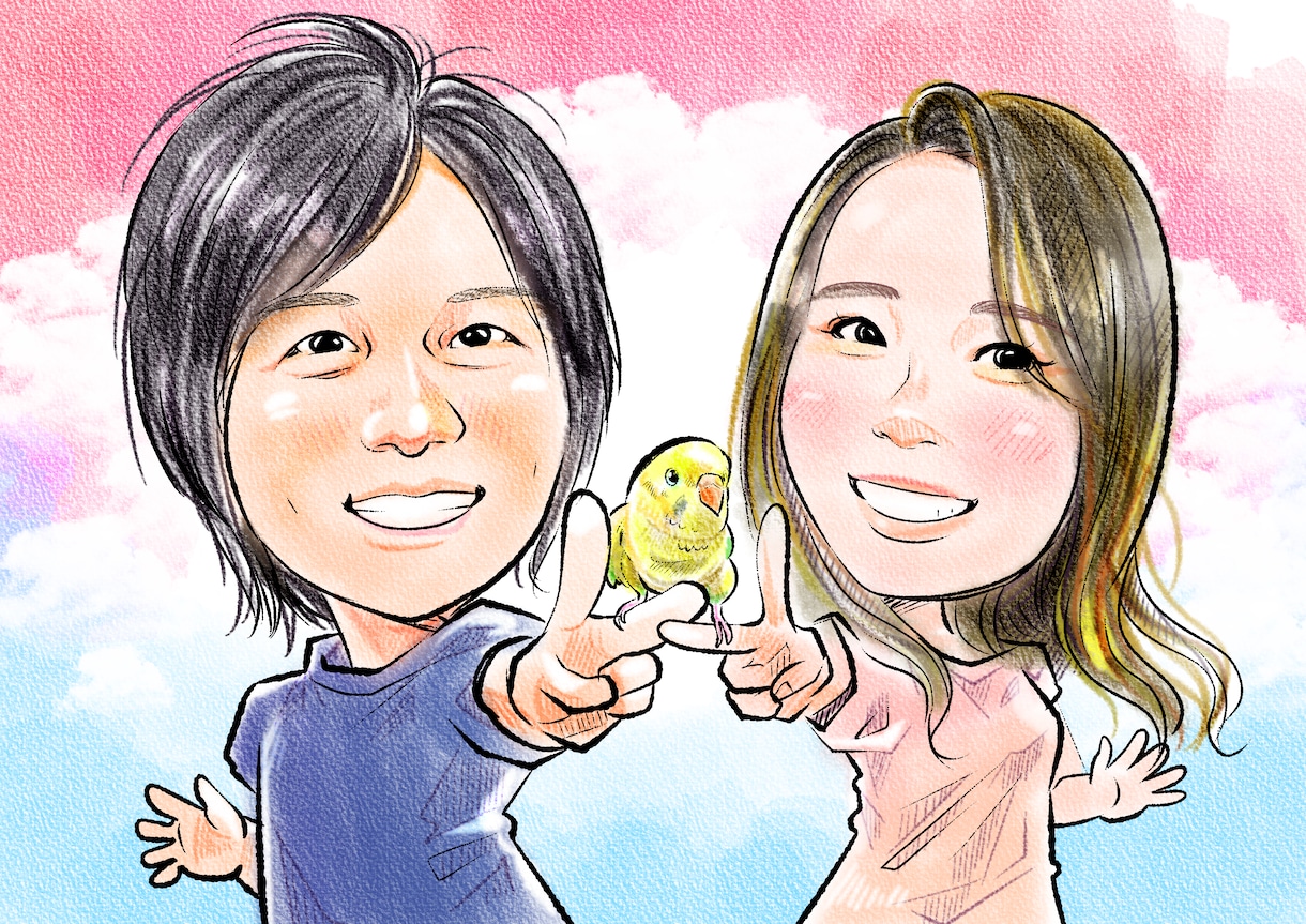 SNSアイコンや名刺に☆フリーハンド似顔絵描きます 大切な想いを形に。手描き風・デジタルから選べる優しい似顔絵 イメージ3