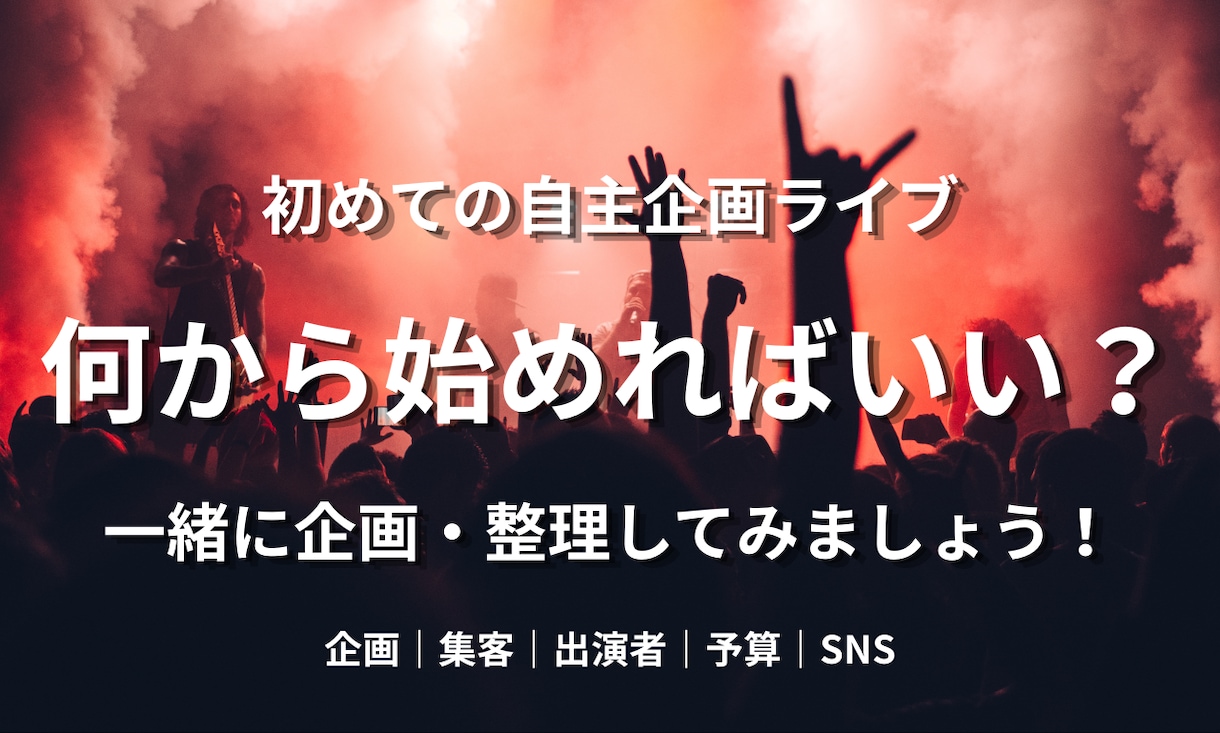 初めての自主企画ライブを一緒に整理・企画します ライブ企画の「何から始める？」を一緒に整理します イメージ1