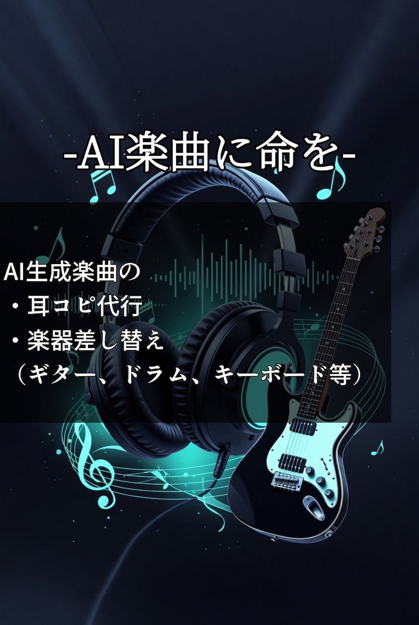 Suno楽曲を耳コピし、リアル音源に差し替えます あなたの作ったSUNO楽曲に命を吹き込みます！ イメージ1