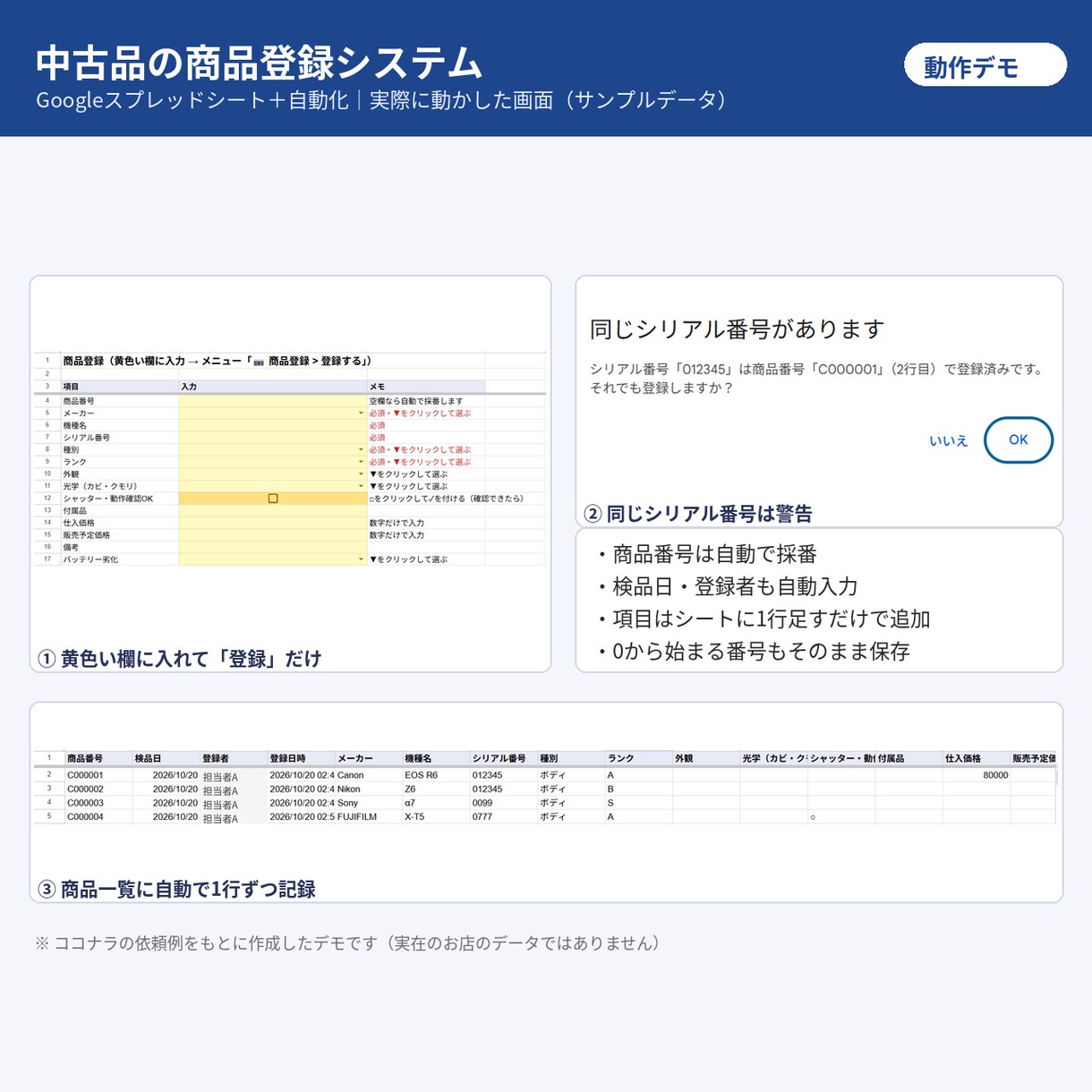 スプレッドシートの集計・月報づくりを自動化します 月末の集計作業をボタン1つに｜説明書つき・月額費用なし イメージ2