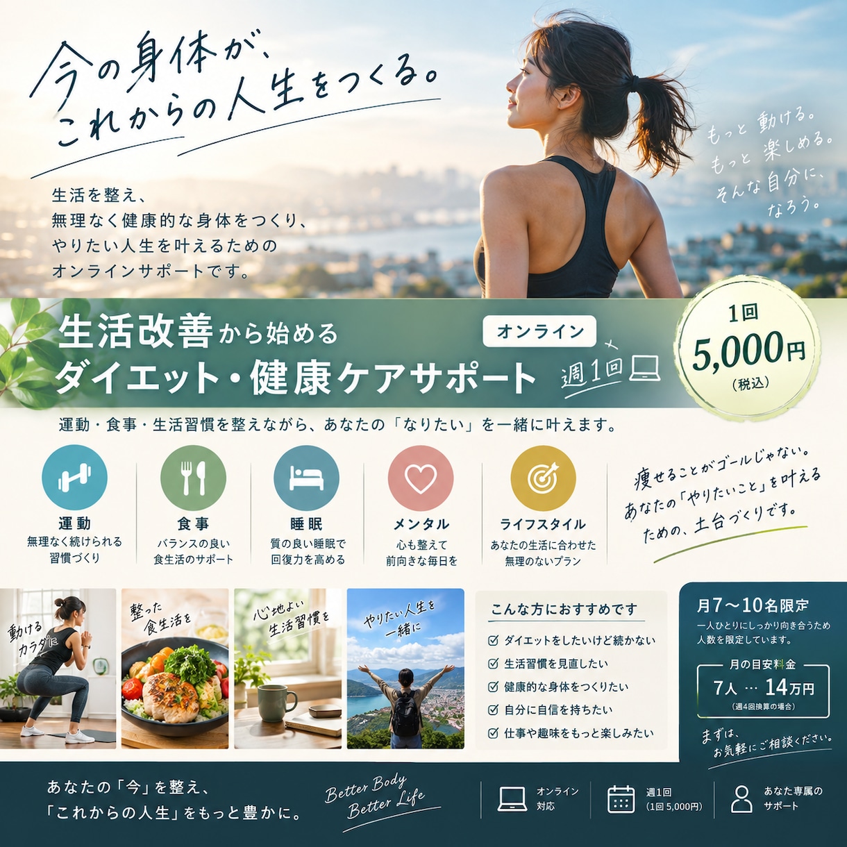 女性限定！ダイエットをマンツーマンサポートします リバウンドなし⭐︎あなたに合った続けられる習慣⭐︎ イメージ1