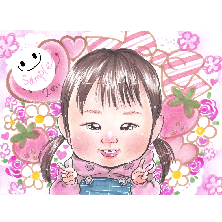 七五三やお誕生日に！明るく可愛い似顔絵お描きします 赤ちゃんやお子さんが得意です！バースデーやお祝いにせひ！ イメージ8