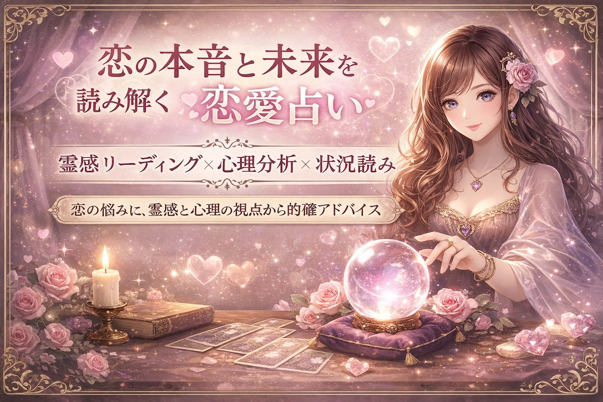 恋の本音と未来を読み解きます 客観的視点×直感で、あなただけの恋の答えを導きます イメージ1