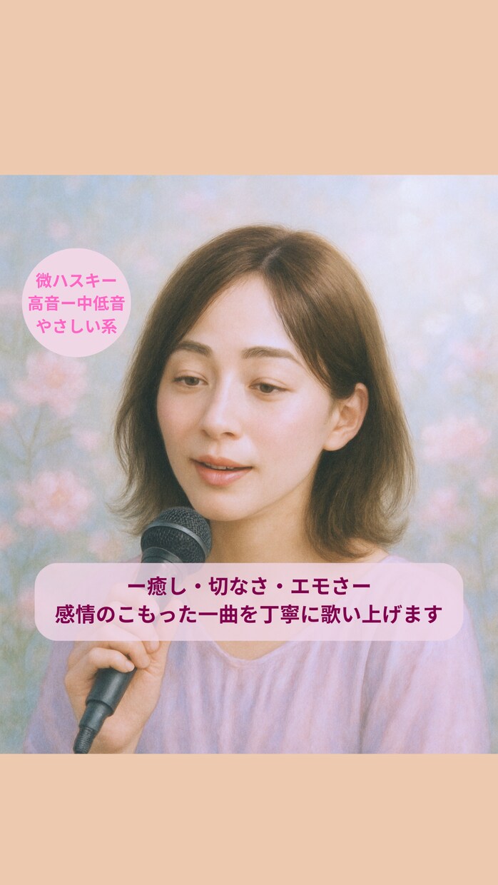 あなたの世界観を丁寧に歌声で届けます 透明感のある歌声で、あなたの作品を“もっと好き”にさせます イメージ1
