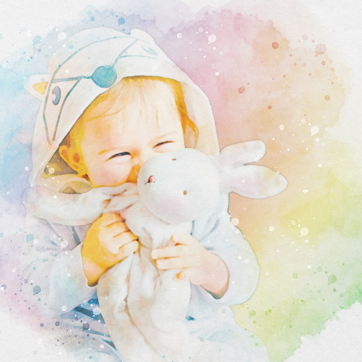 ふんわり優しいෆ˚*大人可愛い水彩画をお作りします デジタルデータ納品♡A4サイズプリントプレゼント*ᴗ ᴗ)⁾ イメージ1