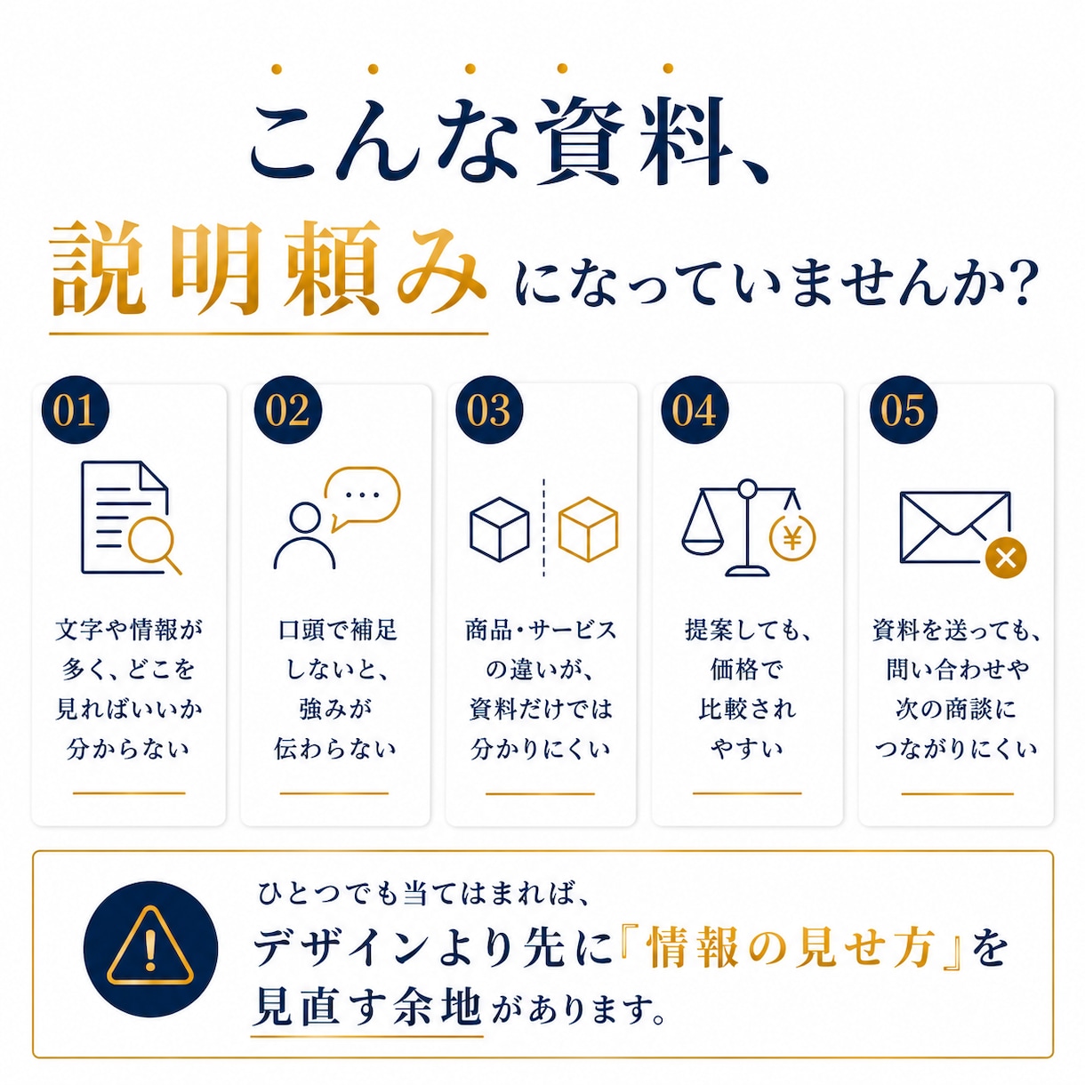 営業資料・提案資料を構成から制作します 原稿未完成OK｜説明頼みの資料を、一目で強みが伝わる資料へ イメージ2