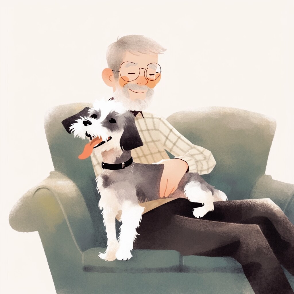 ペットとの優しい時間をイラストにします ペット/家族記念日の心温まる記憶にしませんか イメージ6