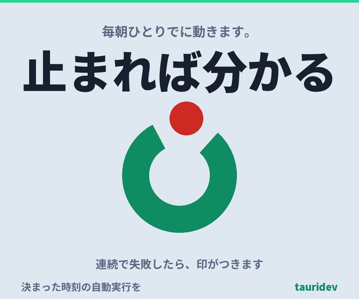 毎朝の定期実行を止まれば分かる形で組みます 動かなかった日が記録に残ります。総額表示・相談だけでもどうぞ イメージ1