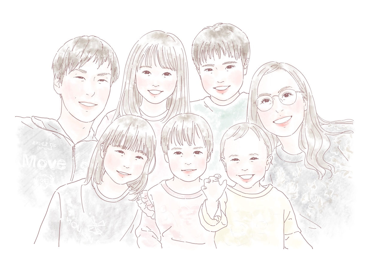 オシャレで温かい線画イラスト・似顔絵お描きします SNSのアイコンや、文字を入れてプレゼントにも♡データお渡し イメージ5