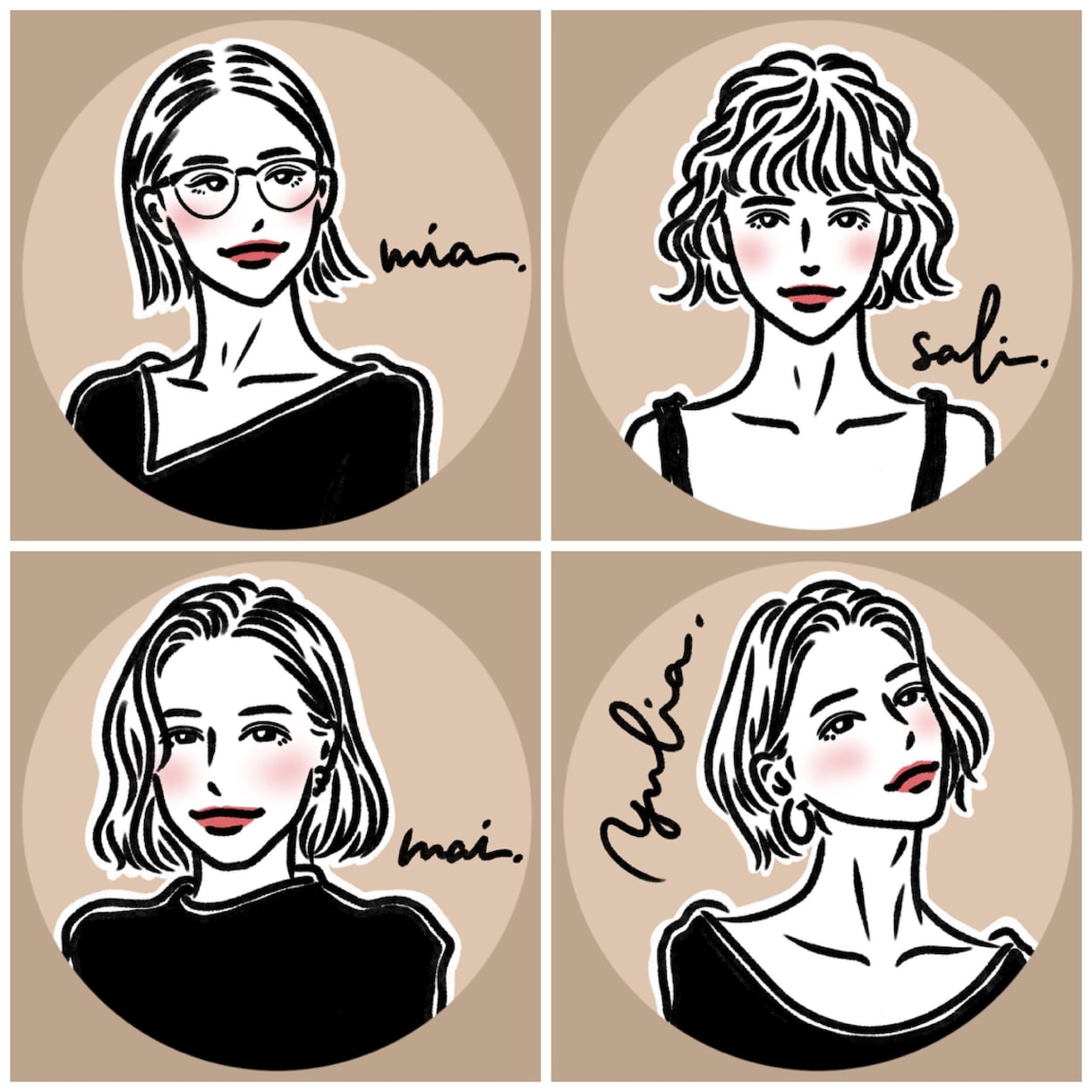 かわいいアイコンイラスト似顔絵作成します 似顔絵アイコン・SNS・名刺・ブログ用プロフィール画像作成 イメージ5