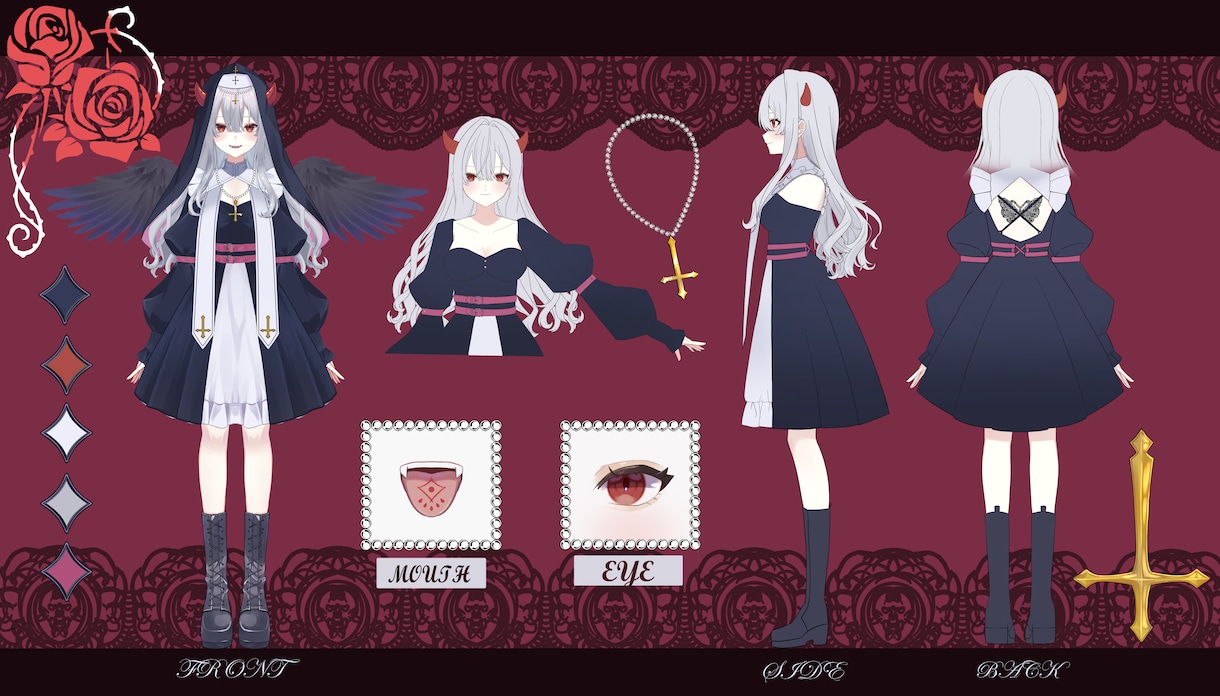 VTuber活動のイラスト描きます 老若男女問わず/商用利用可/三面図から１枚絵まで イメージ5