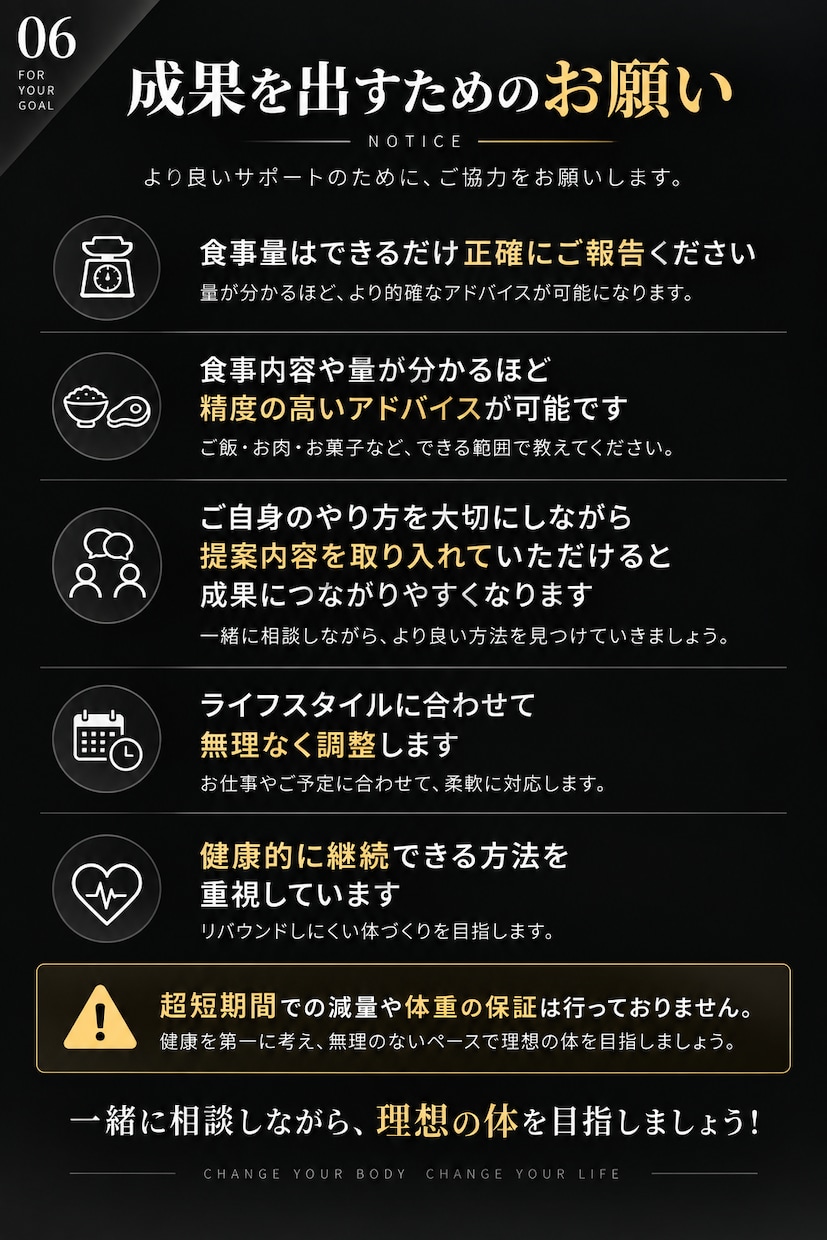 食事と筋トレでボディメイクをサポートします 1ヶ月で続け方が身につくダイエット×ボディメイク イメージ9