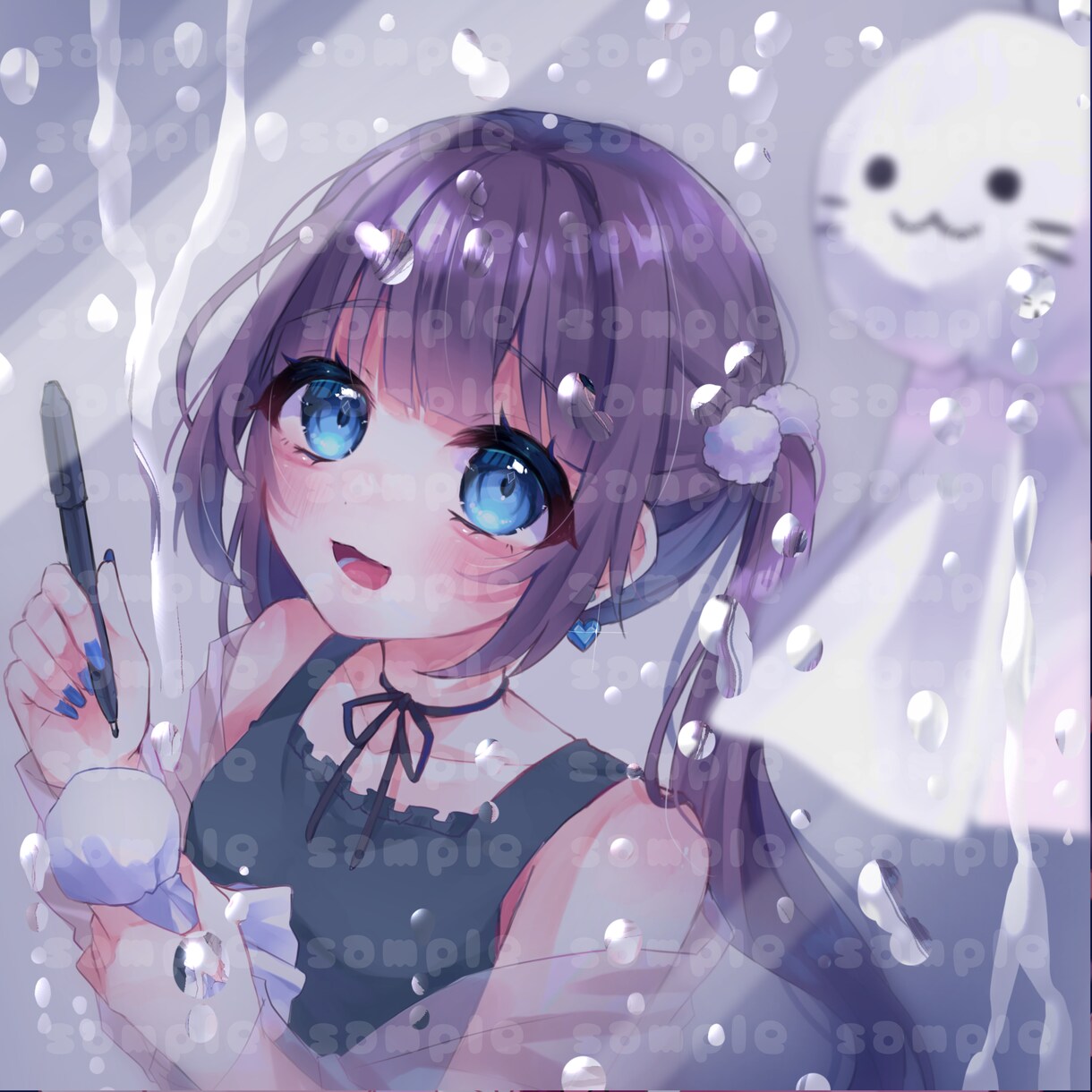 キラキラ透明感のある可愛らしいイラストを作成します 商用利用代込み！SNSアイコン、立ち絵、1枚絵、MVなどに！ イメージ1