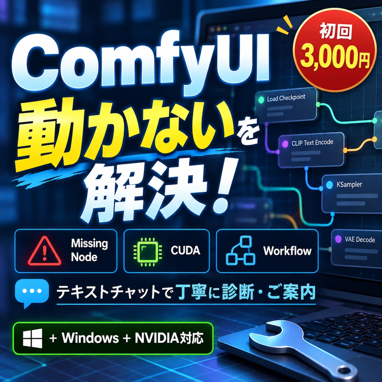 ComfyUIのエラー・不具合を解決します Missing Node・CUDA・Workflowを診断 イメージ1