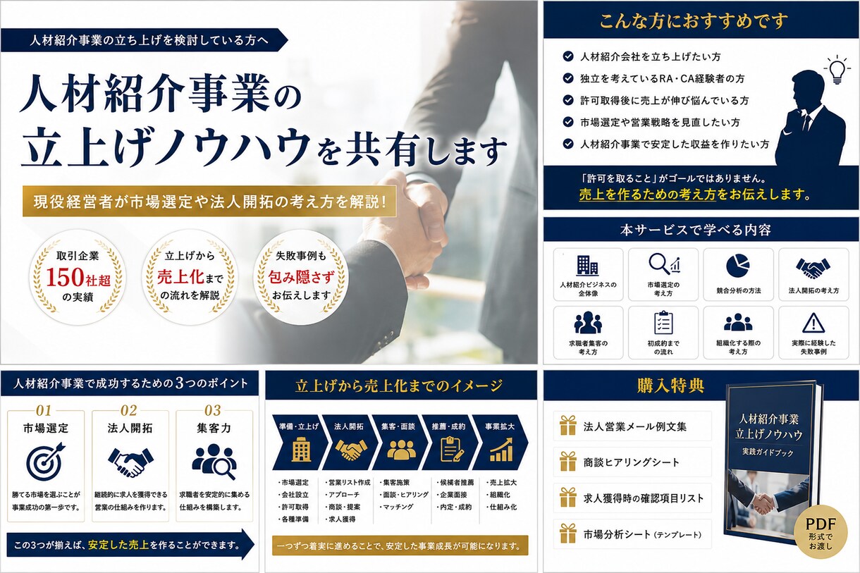 人材紹介事業の立上げノウハウを共有します 許可取得より重要な売上づくりを解説 イメージ1