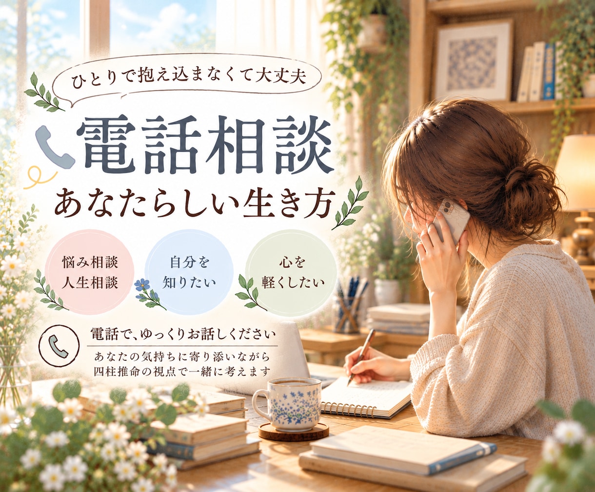 あなたの悩みに寄り添い人生のヒントを探します 四柱推命を自己理解の手がかりに、あなたらしい生き方を イメージ1