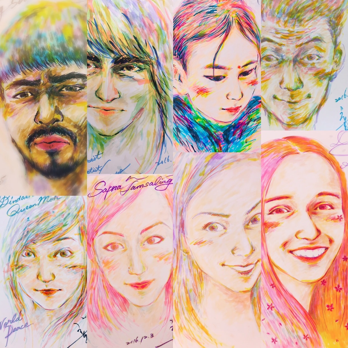 世界に１つだけの色鮮やかな似顔絵をお描きします 特別な記念日やウェルカムボード、サプライズのギフトとして イメージ9
