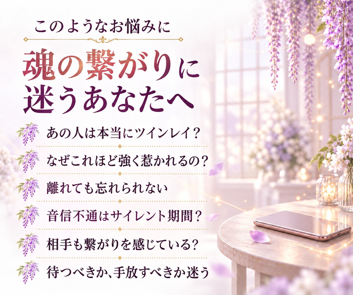 ツインレイ｜あの人との魂の繋がりを霊視します この人は運命の相手？強く惹かれる理由と出会った意味を読み解く イメージ2