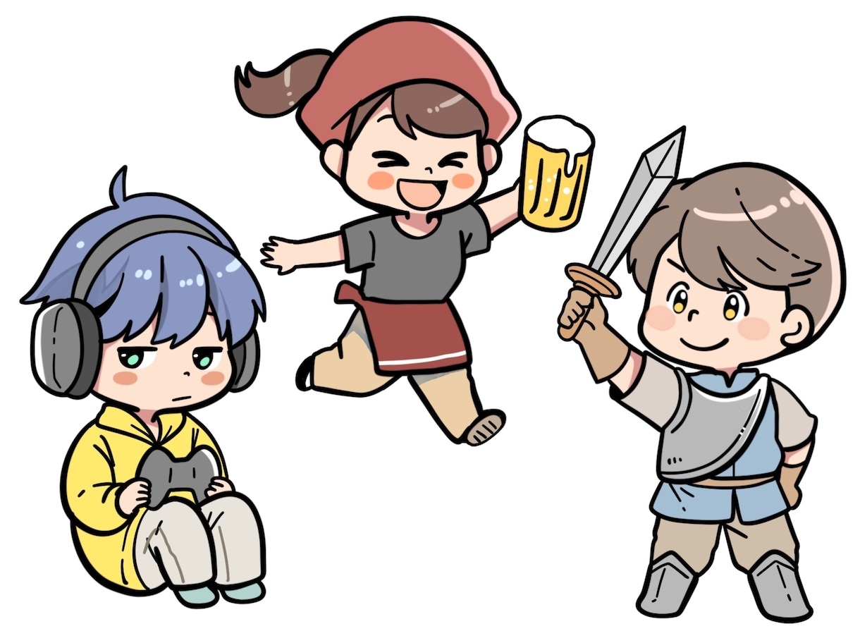 ポップで目立つ!可愛いデフォルメキャラ描きます カラフルで目立つミニキャラ！アイコンやヘッダーにぜひ！ イメージ6