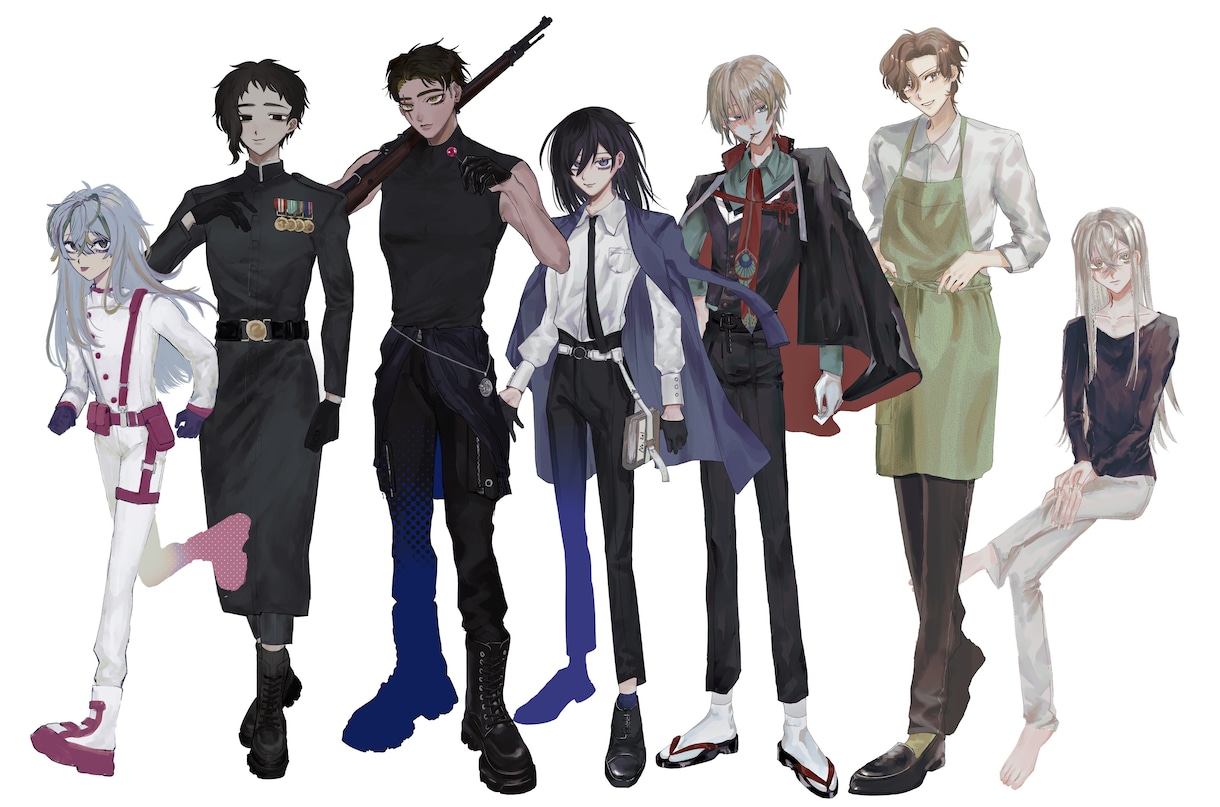 全身イラスト描きます TRPGなどの立ち絵、表情差分お任せ下さい イメージ1
