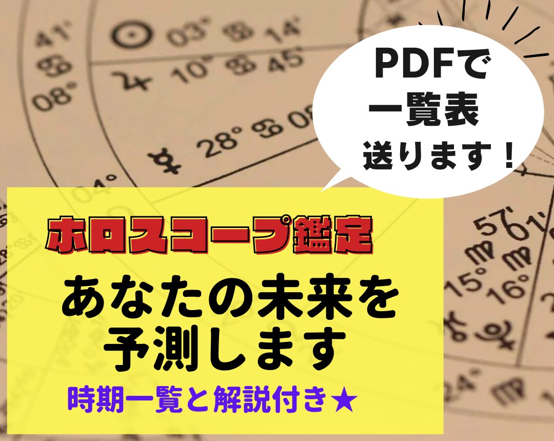 今後起きる未来と時期を予測してお伝えします ホロスコープの観点からハーフサムを用いて時期特定！ イメージ1