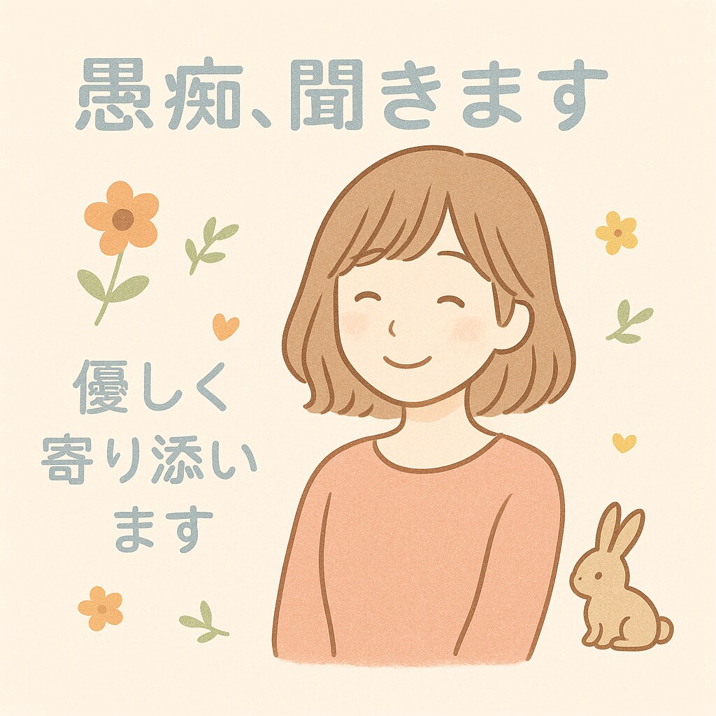 誰にも言えない愚痴、文字で全部聞きます やさしく寄り添い、あなたの話を聞きます イメージ1