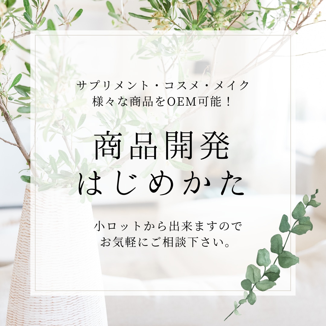 サプリ・コスメのOEM商品開発の相談を受けます 個人の対応可。小ロットから商品化可能です。 イメージ1