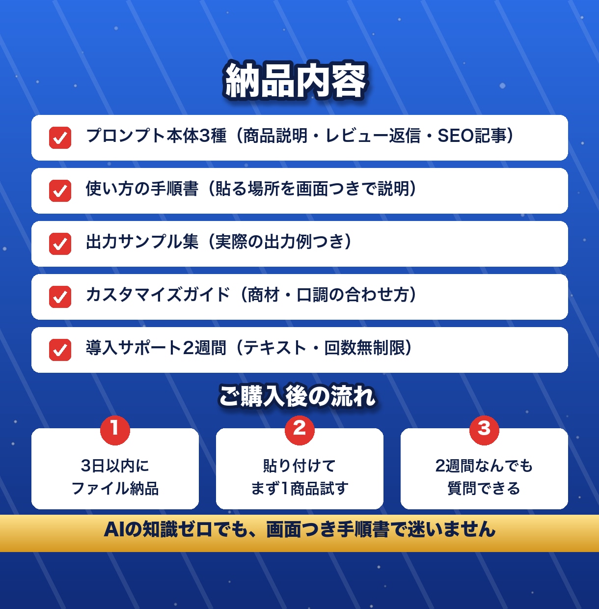 EC商品説明文を数分で書くプロンプト渡します 自社ECで毎日使う実物。商品説明もレビュー返信も時短 イメージ7